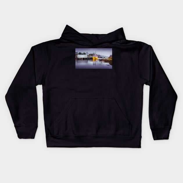 Foggy Day in Sambro Kids Hoodie by kenmo